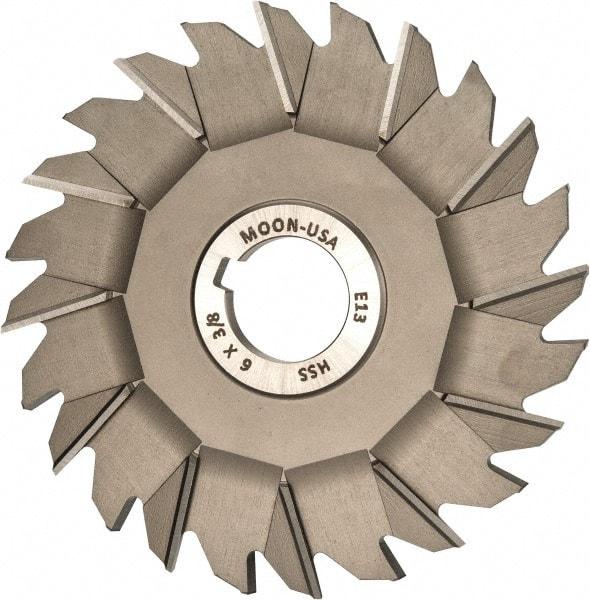 Made in USA - 6" Diam x 3/8" Width of Cut, 24 Teeth, High Speed Steel Side Milling Cutter - Staggered Teeth, Uncoated - Americas Industrial Supply