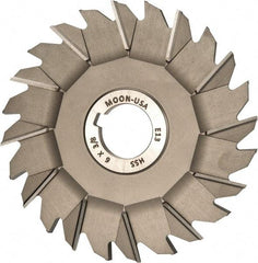 Made in USA - 6" Diam x 3/8" Width of Cut, 24 Teeth, High Speed Steel Side Milling Cutter - Staggered Teeth, Uncoated - Americas Industrial Supply