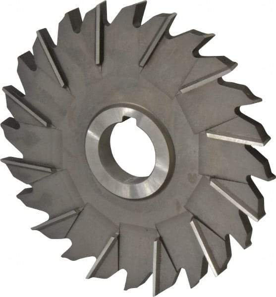 Made in USA - 6" Diam x 1/2" Width of Cut, 24 Teeth, High Speed Steel Side Milling Cutter - Staggered Teeth, Uncoated - Americas Industrial Supply