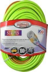 Southwire - 100', 12/3 Gauge/Conductors, Green/Red Outdoor Extension Cord - 1 Receptacle, 15 Amps, 125 VAC, UL SJTW, NEMA 5-15P, 5-15R - Americas Industrial Supply