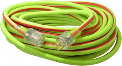 Southwire - 50', 10/3 Gauge/Conductors, Green/Red Outdoor Extension Cord - 1 Receptacle, 15 Amps, 125 VAC, UL SJTW, NEMA 5-15P, 5-15R - Americas Industrial Supply