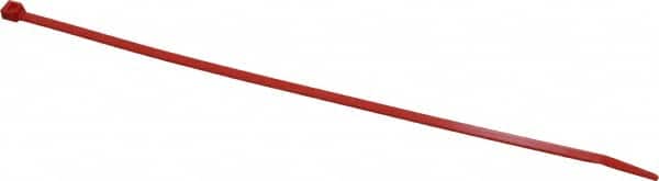 Made in USA - 8-7/8" Long Red Nylon Standard Cable Tie - 40 Lb Tensile Strength, 1.24mm Thick, 3" Max Bundle Diam - Americas Industrial Supply