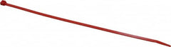 Made in USA - 8-7/8" Long Red Nylon Standard Cable Tie - 40 Lb Tensile Strength, 1.24mm Thick, 3" Max Bundle Diam - Americas Industrial Supply
