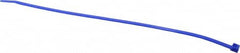 Made in USA - 8-7/8" Long Blue Nylon Standard Cable Tie - 40 Lb Tensile Strength, 1.24mm Thick, 1-3/4" Max Bundle Diam - Americas Industrial Supply