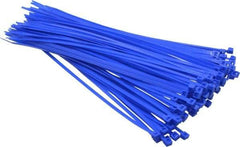 Made in USA - 11-1/4" Long Blue Nylon Standard Cable Tie - 50 Lb Tensile Strength, 1.32mm Thick, 4" Max Bundle Diam - Americas Industrial Supply
