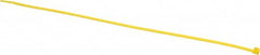 Made in USA - 14-1/4" Long Yellow Nylon Standard Cable Tie - 50 Lb Tensile Strength, 1.32mm Thick, 4" Max Bundle Diam - Americas Industrial Supply