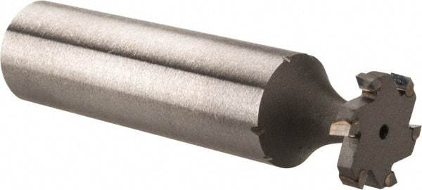 Made in USA - 1/2" Diam x 3/32" Face Width, Carbide-Tipped, 6 Teeth, Shank Connection Woodruff Keyseat Cutter - Uncoated, 2-3/32" OAL x 1/2" Shank, Staggered Teeth, ANSI 304, Old Standard 2 - Americas Industrial Supply
