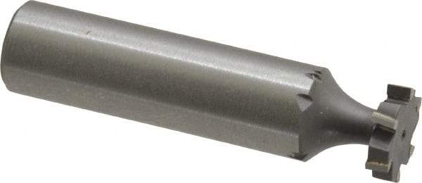 Made in USA - 1/2" Diam x 1/8" Face Width, Carbide-Tipped, 6 Teeth, Shank Connection Woodruff Keyseat Cutter - Uncoated, 2-1/8" OAL x 1/2" Shank, Staggered Teeth, ANSI 404, Old Standard 3 - Americas Industrial Supply