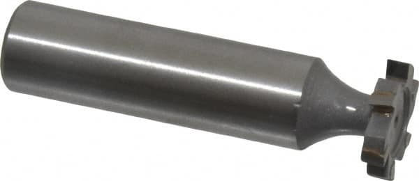 Made in USA - 5/8" Diam x 1/8" Face Width, Carbide-Tipped, 6 Teeth, Shank Connection Woodruff Keyseat Cutter - Uncoated, 2-1/8" OAL x 1/2" Shank, Staggered Teeth, ANSI 405, Old Standard 5 - Americas Industrial Supply