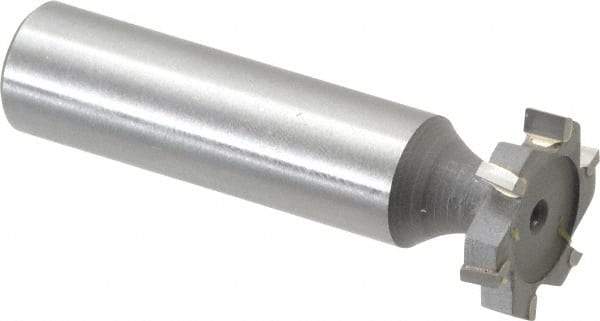 Made in USA - 3/4" Diam x 5/32" Face Width, Carbide-Tipped, 6 Teeth, Shank Connection Woodruff Keyseat Cutter - Uncoated, 2-5/32" OAL x 1/2" Shank, Staggered Teeth, ANSI 506, Old Standard 8 - Americas Industrial Supply