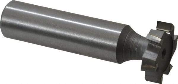 Made in USA - 3/4" Diam x 3/16" Face Width, Carbide-Tipped, 6 Teeth, Shank Connection Woodruff Keyseat Cutter - Uncoated, 2-3/16" OAL x 1/2" Shank, Staggered Teeth, ANSI 606, Old Standard 9 - Americas Industrial Supply