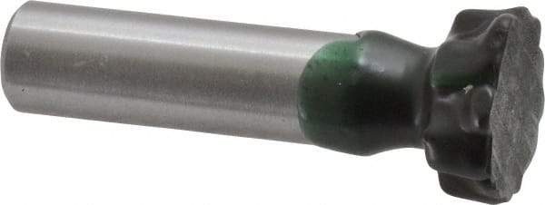 Made in USA - 3/4" Diam x 1/4" Face Width, Carbide-Tipped, 6 Teeth, Shank Connection Woodruff Keyseat Cutter - Uncoated, 2-1/4" OAL x 1/2" Shank, Staggered Teeth, ANSI 806, Old Standard 91 - Americas Industrial Supply