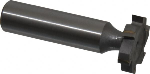 Made in USA - 7/8" Diam x 3/16" Face Width, Carbide-Tipped, 6 Teeth, Shank Connection Woodruff Keyseat Cutter - Uncoated, 2-3/16" OAL x 1/2" Shank, Staggered Teeth, ANSI 607, Old Standard 11 - Americas Industrial Supply