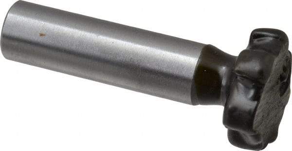 Made in USA - 7/8" Diam x 7/32" Face Width, Carbide-Tipped, 6 Teeth, Shank Connection Woodruff Keyseat Cutter - Uncoated, 2-7/32" OAL x 1/2" Shank, Staggered Teeth, ANSI 707, Old Standard 12 - Americas Industrial Supply