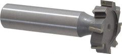 Made in USA - 1" Diam x 1/4" Face Width, Carbide-Tipped, 8 Teeth, Shank Connection Woodruff Keyseat Cutter - Uncoated, 2-1/4" OAL x 1/2" Shank, Staggered Teeth, ANSI 808, Old Standard 15 - Americas Industrial Supply