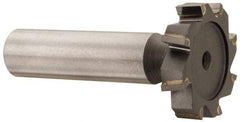 Made in USA - 1-1/8" Diam x 1/4" Face Width, Carbide-Tipped, 8 Teeth, Shank Connection Woodruff Keyseat Cutter - Uncoated, 2-1/4" OAL x 1/2" Shank, Staggered Teeth, ANSI 809, Old Standard 18 - Americas Industrial Supply