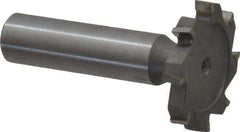 Made in USA - 1-1/4" Diam x 3/16" Face Width, Carbide-Tipped, 8 Teeth, Shank Connection Woodruff Keyseat Cutter - Uncoated, 2-3/16" OAL x 1/2" Shank, Staggered Teeth, ANSI 610, Old Standard 19 - Americas Industrial Supply