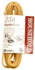 Southwire - 25', 18/2 Gauge/Conductors, Gold Indoor Replacement Cord - 2 Receptacles, 10 Amps, UL SPT-1 - Americas Industrial Supply