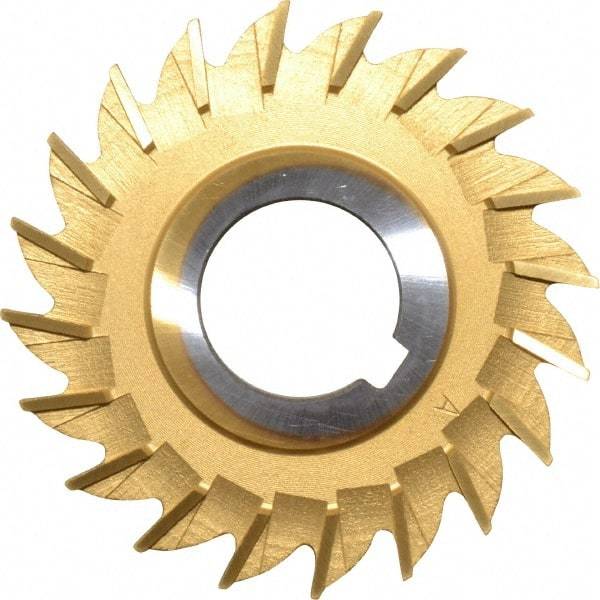 Made in USA - 3" Diam x 1/4" Width of Cut, 20 Teeth, High Speed Steel Side Milling Cutter - Straight Teeth, TiN Coated - Americas Industrial Supply