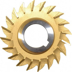 Made in USA - 3" Diam x 1/4" Width of Cut, 20 Teeth, High Speed Steel Side Milling Cutter - Straight Teeth, TiN Coated - Americas Industrial Supply
