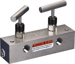 Enerpac - 3/8" Inlet, 3/8" Outlet Manifold - 6" Long x 1.63" Wide x 4.16" High, 150°F Max, 1 Inlet Port, 4 Outlet Ports - Americas Industrial Supply
