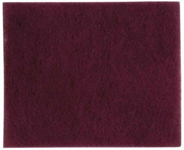 Ability One - 11-1/6" Long x 9" Wide x 1/4" Thick Cleansing Pad - Light-Duty, Maroon - Americas Industrial Supply