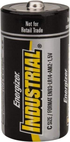 Ability One - Size C, Alkaline, Standard Battery - 1.5 Volts, Button Tab Terminal - Americas Industrial Supply