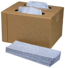 Ability One - Flat Fold Microfiber Wipes - Box, 16-1/2" x 11-1/2" Sheet Size, Blue - Americas Industrial Supply