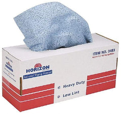 Ability One - Flat Fold Shop Towel/Industrial Wipes - 16-1/2" x 11-1/2" Sheet Size, Blue - Americas Industrial Supply