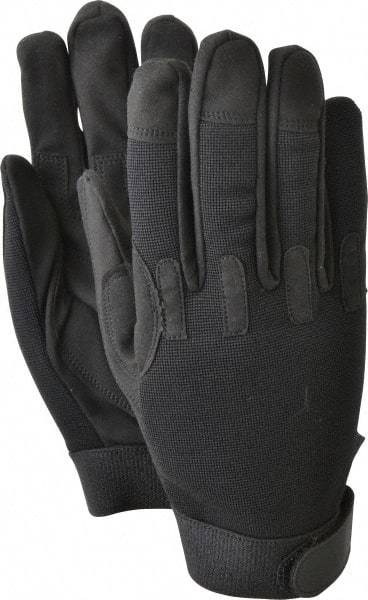 Ability One - Size XL (10) Nylon/Spandura Anti-Vibration/Impact Protection Work Gloves - For Mechanic's & Lifting, Uncoated, Hook & Loop Cuff, Full Fingered, Black, Paired - Americas Industrial Supply