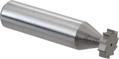 Made in USA - 1/2" Diam x 1/8" Face Width, Solid Carbide, 10 Teeth, Shank Connection Woodruff Keyseat Cutter - Uncoated, 2-1/8" OAL x 1/2" Shank, Straight Teeth, ANSI 404, Old Standard 3 - Americas Industrial Supply