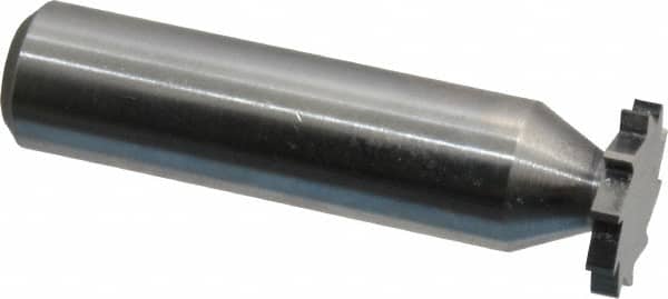 Made in USA - 5/8" Diam x 3/32" Face Width, Solid Carbide, 10 Teeth, Shank Connection Woodruff Keyseat Cutter - Uncoated, 2-3/32" OAL x 1/2" Shank, Straight Teeth, ANSI 305, Old Standard 4 - Americas Industrial Supply