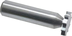 Made in USA - 3/4" Diam x 1/8" Face Width, Solid Carbide, 10 Teeth, Shank Connection Woodruff Keyseat Cutter - Uncoated, 2-1/8" OAL x 1/2" Shank, Straight Teeth, ANSI 406, Old Standard 7 - Americas Industrial Supply