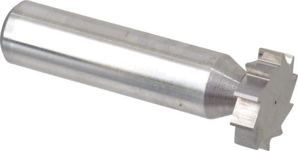Made in USA - 3/4" Diam x 3/16" Face Width, Solid Carbide, 10 Teeth, Shank Connection Woodruff Keyseat Cutter - Uncoated, 2-3/16" OAL x 1/2" Shank, Straight Teeth, ANSI 606, Old Standard 9 - Americas Industrial Supply