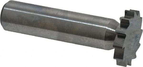 Made in USA - 7/8" Diam x 5/32" Face Width, Solid Carbide, 12 Teeth, Shank Connection Woodruff Keyseat Cutter - Uncoated, 2-5/32" OAL x 1/2" Shank, Straight Teeth, ANSI 507, Old Standard 10 - Americas Industrial Supply