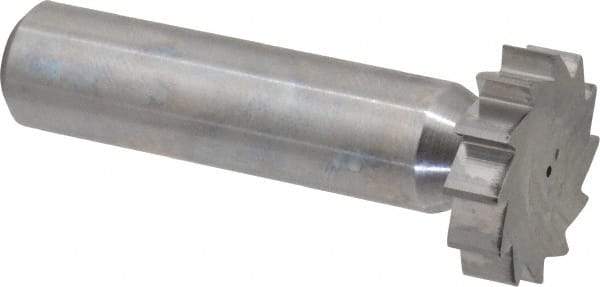 Made in USA - 7/8" Diam x 7/32" Face Width, Solid Carbide, 12 Teeth, Shank Connection Woodruff Keyseat Cutter - Uncoated, 2-7/32" OAL x 1/2" Shank, Straight Teeth, ANSI 707, Old Standard 12 - Americas Industrial Supply