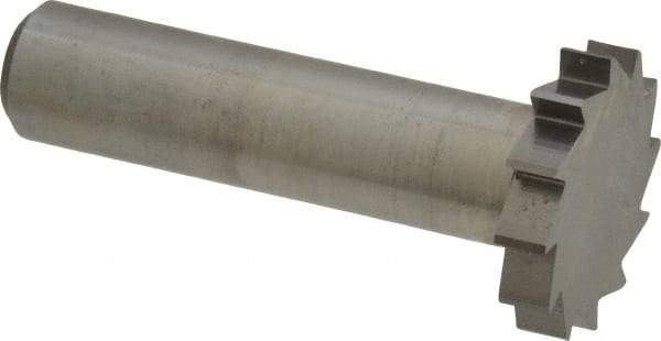 Made in USA - 1" Diam x 3/16" Face Width, Solid Carbide, 12 Teeth, Shank Connection Woodruff Keyseat Cutter - Uncoated, 2-3/16" OAL x 1/2" Shank, Straight Teeth, ANSI 608, Old Standard 13 - Americas Industrial Supply