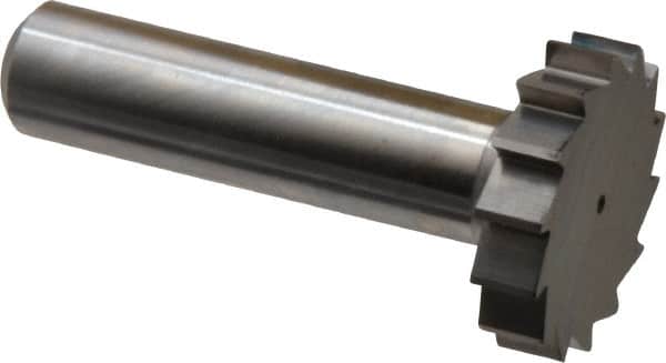 Made in USA - 1-1/8" Diam x 1/4" Face Width, Solid Carbide, 14 Teeth, Shank Connection Woodruff Keyseat Cutter - Uncoated, 2-1/4" OAL x 1/2" Shank, Straight Teeth, ANSI 809, Old Standard 18 - Americas Industrial Supply