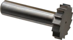 Made in USA - 1-1/8" Diam x 1/4" Face Width, Solid Carbide, 14 Teeth, Shank Connection Woodruff Keyseat Cutter - Uncoated, 2-1/4" OAL x 1/2" Shank, Straight Teeth, ANSI 809, Old Standard 18 - Americas Industrial Supply