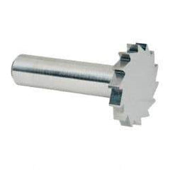 Made in USA - 1-1/4" Diam x 3/16" Face Width, Solid Carbide, 14 Teeth, Shank Connection Woodruff Keyseat Cutter - Uncoated, 2-3/16" OAL x 1/2" Shank, Straight Teeth, ANSI 610, Old Standard 19 - Americas Industrial Supply