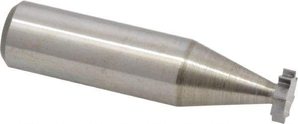 Made in USA - 3/8" Diam x 3/32" Face Width, Solid Carbide, 8 Teeth, Shank Connection Woodruff Keyseat Cutter - Uncoated, 2-3/32" OAL x 1/2" Shank, Straight Teeth, ANSI 303, Old Standard 212 - Americas Industrial Supply