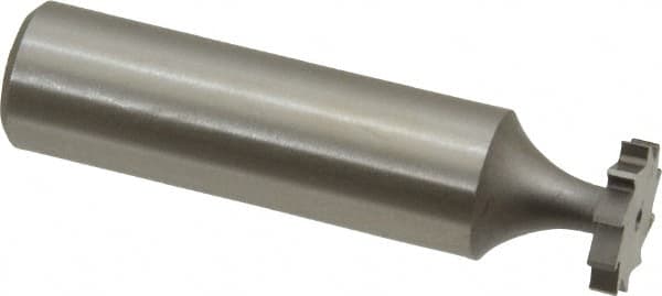 Made in USA - 1/2" Diam x 3/32" Face Width, High Speed Steel, 10 Teeth, Shank Connection Woodruff Keyseat Cutter - Uncoated, 2-3/32" OAL x 1/2" Shank, Straight Teeth, ANSI 304, Old Standard 2 - Americas Industrial Supply