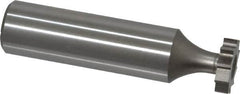 Made in USA - 1/2" Diam x 1/8" Face Width, High Speed Steel, 10 Teeth, Shank Connection Woodruff Keyseat Cutter - Uncoated, 2-1/8" OAL x 1/2" Shank, Straight Teeth, ANSI 404, Old Standard 3 - Americas Industrial Supply