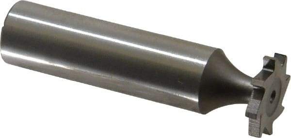 Made in USA - 5/8" Diam x 3/32" Face Width, High Speed Steel, 8 Teeth, Shank Connection Woodruff Keyseat Cutter - Uncoated, 2-3/32" OAL x 1/2" Shank, Straight Teeth, ANSI 305, Old Standard 4 - Americas Industrial Supply