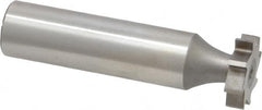 Made in USA - 5/8" Diam x 5/32" Face Width, High Speed Steel, 8 Teeth, Shank Connection Woodruff Keyseat Cutter - Uncoated, 2-5/32" OAL x 1/2" Shank, Straight Teeth, ANSI 505, Old Standard 6 - Americas Industrial Supply