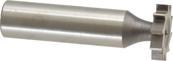 Made in USA - 3/4" Diam x 5/32" Face Width, High Speed Steel, 10 Teeth, Shank Connection Woodruff Keyseat Cutter - Uncoated, 2-5/32" OAL x 1/2" Shank, Straight Teeth, ANSI 506, Old Standard 8 - Americas Industrial Supply