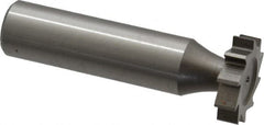 Made in USA - 3/4" Diam x 3/16" Face Width, High Speed Steel, 10 Teeth, Shank Connection Woodruff Keyseat Cutter - Uncoated, 2-3/16" OAL x 1/2" Shank, Straight Teeth, ANSI 606, Old Standard 9 - Americas Industrial Supply