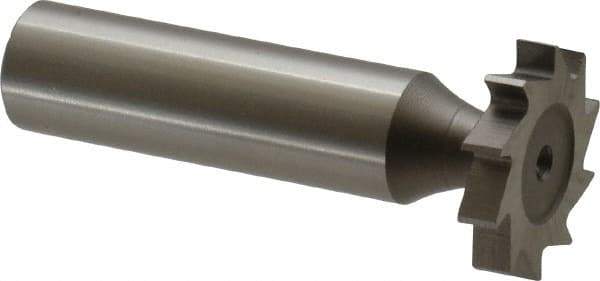 Made in USA - 7/8" Diam x 5/32" Face Width, High Speed Steel, 10 Teeth, Shank Connection Woodruff Keyseat Cutter - Uncoated, 2-5/32" OAL x 1/2" Shank, Straight Teeth, ANSI 507, Old Standard 10 - Americas Industrial Supply