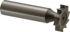 Made in USA - 7/8" Diam x 5/32" Face Width, High Speed Steel, 10 Teeth, Shank Connection Woodruff Keyseat Cutter - Uncoated, 2-5/32" OAL x 1/2" Shank, Straight Teeth, ANSI 507, Old Standard 10 - Americas Industrial Supply