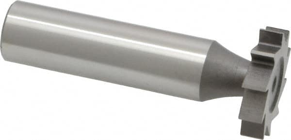 Made in USA - 7/8" Diam x 3/16" Face Width, High Speed Steel, 10 Teeth, Shank Connection Woodruff Keyseat Cutter - Uncoated, 2-3/16" OAL x 1/2" Shank, Straight Teeth, ANSI 607, Old Standard 11 - Americas Industrial Supply